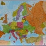 Europa politisk veggkart 120x170 cm