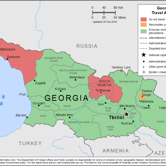 Georgia politisk veggkart laminert 100 x 120cm