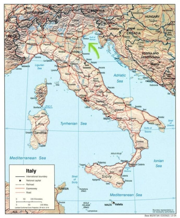 Italia politisk veggkart laminert 145 x 100cm - Bilde 2
