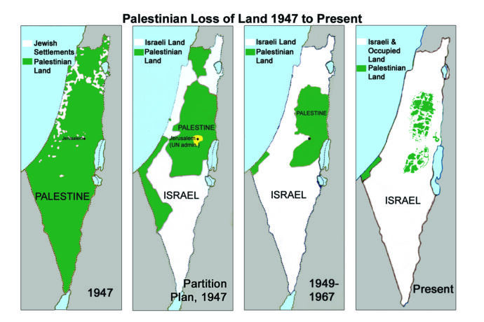 Palestina og Israel 1917 til 2012 veggkart laminert 120 x 200cm - Bilde 2