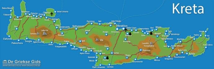 Kreta politisk veggkart laminert 310 x 150cm - Bilde 2