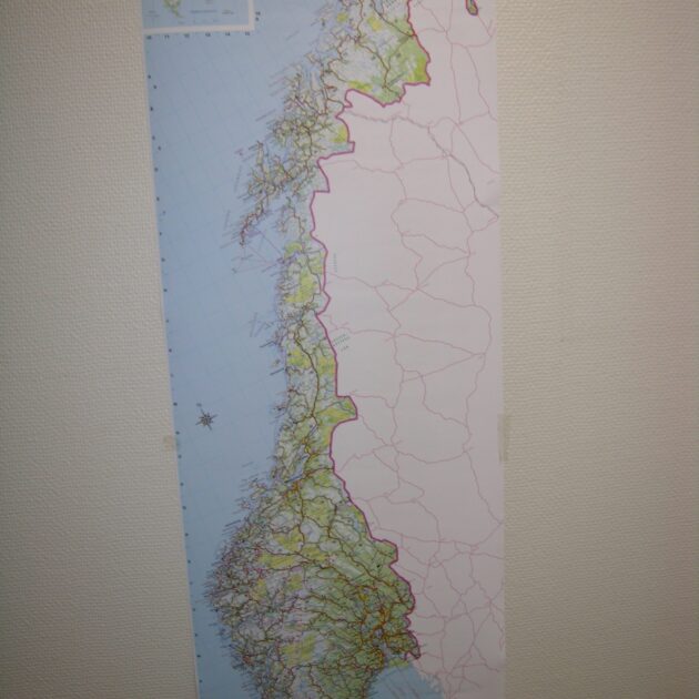 Norge mini veggkart (udelt) laminert 35 x 100cm
