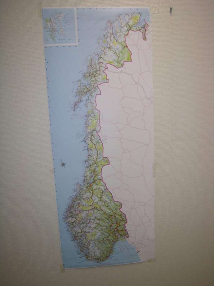 Norge mini veggkart (udelt) laminert 55 x 150cm
