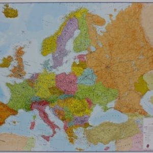 Europa politisk veggkart laminert 100 x 140cm